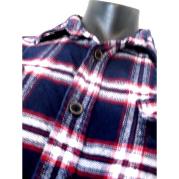 Jach's Vintage Men's Red Blue Plaid Flannel Cotton Long-Sleeve Top Shirt L. - Picture 10 of 12